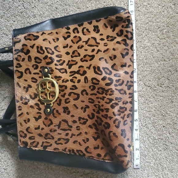 Never used! IMAN 100% split leather purse with leopard cowhide front - Picture 6 of 8